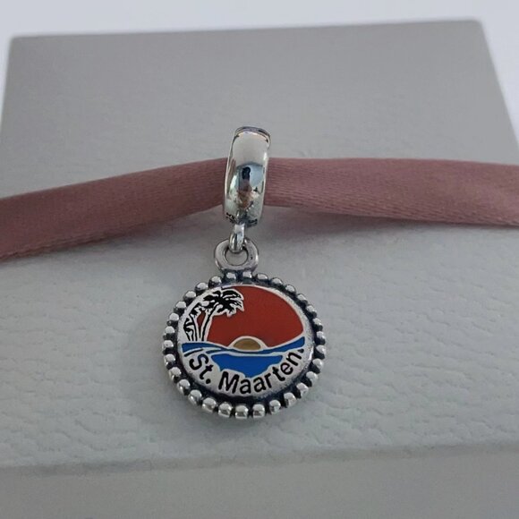 Pandora St.Maarten Exclusive Charm Beach Travel Vacation Pendant - Picture 3 of 4